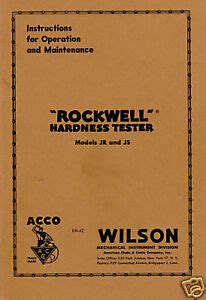 wilson rockwell hardness tester manual